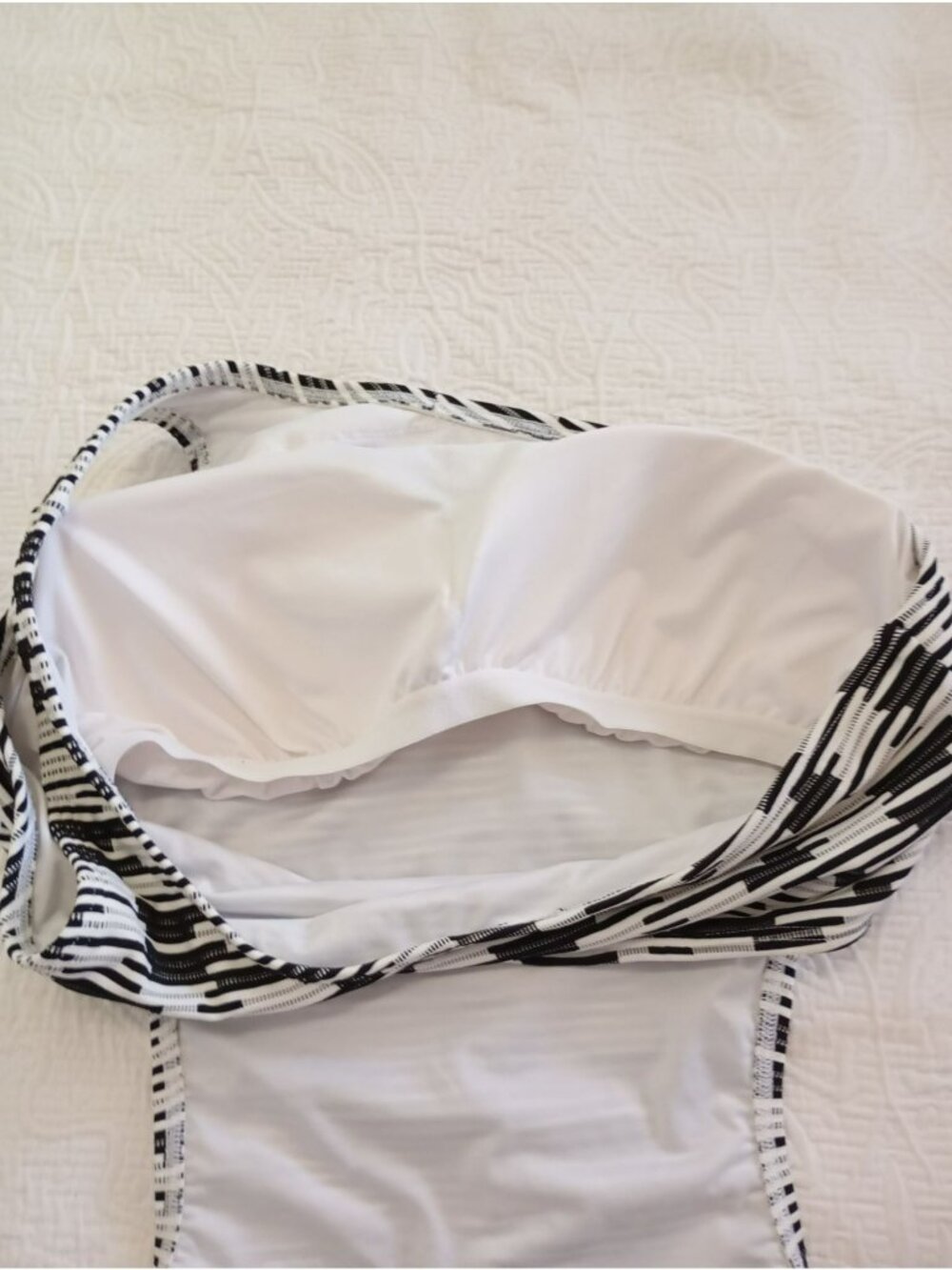 Victorias Secret One-Shoulder Monokini Swimsuit Side Rings Abstract Print Size L - Picture 8 of 12